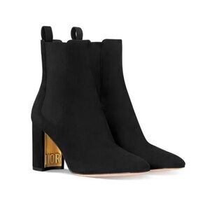 Dior Black Heeled ankle boot with Gold Accent  D-Art sz 9
